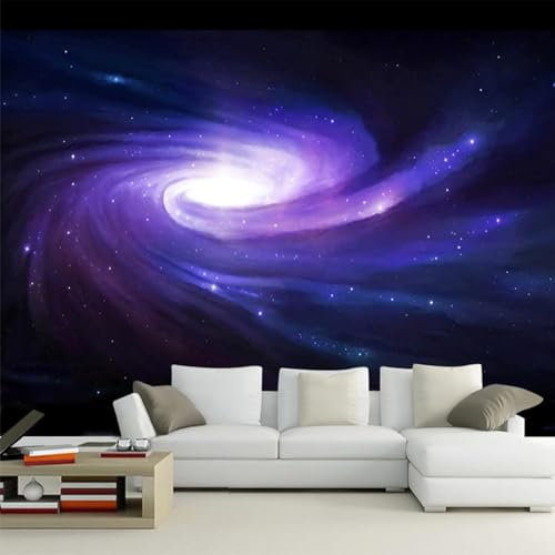 XLMING L'Espace La Voie Lactée Les Étoiles Le Vortex Violet 3D Papier Peint Décoration Manger Adulte Intérieure Salon Canapé Chambre Fond TV Mur-430cm×300cm