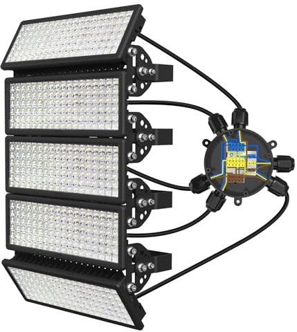 BERSUANG 500W LED Strahler Außen, Kaltweiß 6500K 70000LM Scheinwerfer Aussen, IP67 Wasserdicht Außenstrahler, LED Flutlicht Verstellbarer 180° Halter für Garten Garage Sportplatz