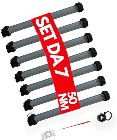 OWIJI Motore Elettrico Set da 7 Tapparelle 100 Kg Avvolgibile Silenzioso 50 Nm 205W Kit Montaggio Completo Casa Ufficio