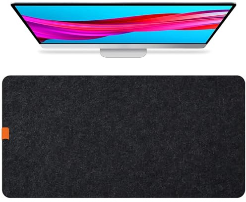 Schreibtischunterlage aus Filz fürs Büro, Große Filz-Schreibtischunterlage, Gaming-Mauspad, Tastatur-Mauspad, Laptop-Abdeckung(BlackGray,80x40cm)