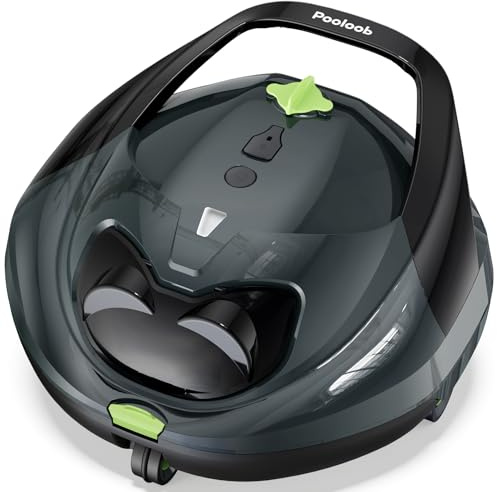 Pooloob PF1 Cordless Pool Vacuum Cleaner Robot: 150 Min Runtime, Triple Layer Filtration, Floor Only Cleaning for Above/In Ground Pools up to 1345 Sq.Ft, Includes Floating Buoy with 8Ft Tether