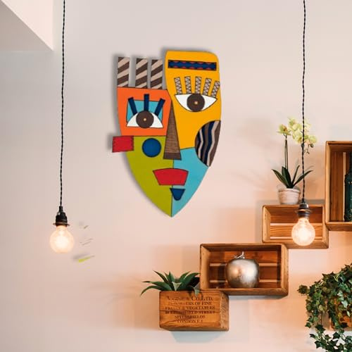 Swadeshi Desire Wooden 3D Wall Sculpture For Wall Decor, Unique Face Wall Mask For Living Room, home, Office Wall Decor