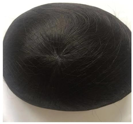 Sistema di capelli per uomo, Sistema di sostituzione capillare invisibile da uomo - Unità parrucchino nero da 8x10 pollici for uno stile semplice e sicuro di sé