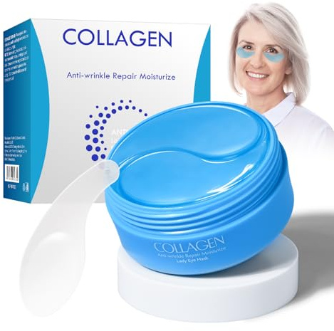 KYDA 60 Pcs Collagen Augenpads for Older Women, feuchtigkeitsspendende und pflegende Augenmaske, Anti-Aging-Augenpads für gegen geschwollene Augen, Augenringe und dunkle Augenringe