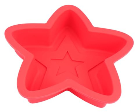 Uonlytech Moule à Pâtisserie en Silicone Rouge Forme Pentagramme Surface Antiadhésive et Facile à Nettoyer pour Cuisson Professionnelle et Pâtisserie à Domicile