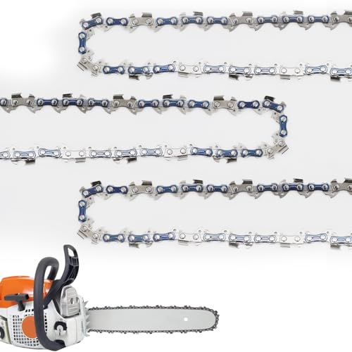 Tres cadenas para motosierras de 35 cm (14 pulgadas), 52 eslabones de transmisión, 1,1 mm, mini cadenas de repuesto de bajo retroceso, adecuadas para MS170 y otros modelos. (14 52DL 3/8LP 170)