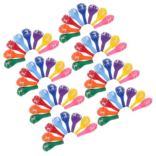 CIYODO 100pcs Birthday Balloons Number Printed Latex Inflatable Party Decorations for Boys Age Anniversary Wedding Shower Event Supplies