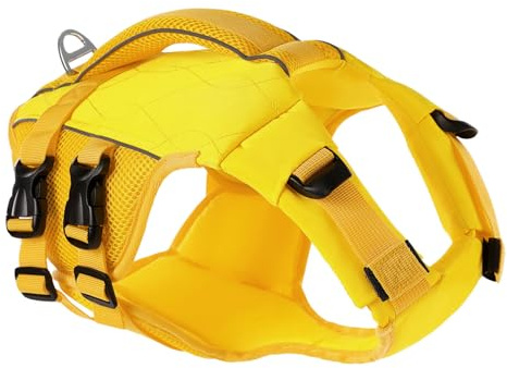 KONVINIT flytväst hund – hundflytväst med handtag, förstärkt flytkraft, lätt att rengöra, för alla vattenaktiviteter och din hunds säkerhet