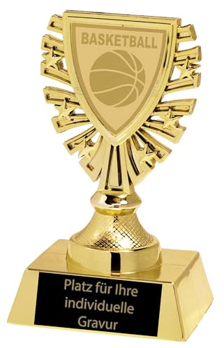 eberin – Basketball Pokale & Medaille mit Gravur Wunschtext – Trophäen-Set für Turniere, Vereine & Events – einzeln oder im 3er Set erhältlich – inkl. hochwertiger Gravurplatte