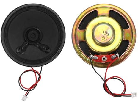 QUARKZMAN 2 Pz Altoparlante Piccolo 8 Ohm 1W Ø57mm Guscio Metallico Rotondo | Magnete, Mini Altoparlante, Con Filo Terminale 100mm Micro Interno, Per DVD, EVD, Mini Impianto