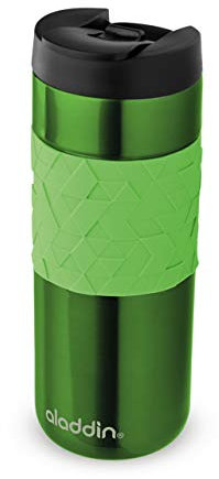 Aladdin Easy-Grip Leak-Lock Technology Mug 0.47L Grün – Auslaufsicherer Deckel - Edelstahlbecher - Doppelwandige Vakuumisolierung - Hält 4 Stunden Heiß - BPA-Frei - Spülmaschinenfest