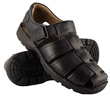 Zerimar herrsandaler | vandringssandaler för män | Sandaler för män | Lädersandaler för män | sommarsandaler, Svart, 39.5 EU