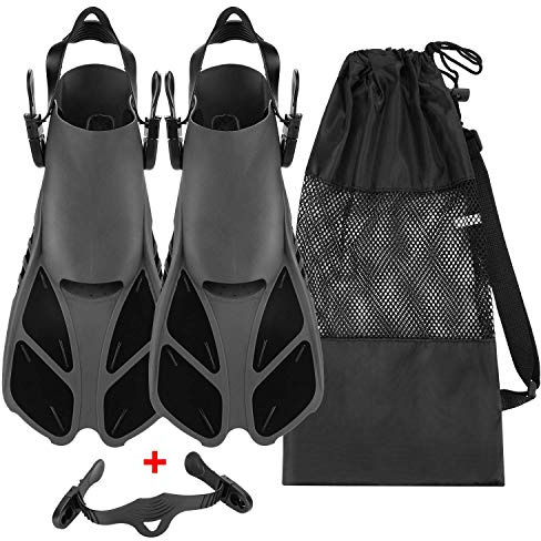 Qkurt Pinne da Snorkeling, Pinne Regolabili con Borsa mesh e cinghie extra per immersioni, apnea, snorkeling e nuoto