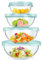 Luvan High Borosilicate Clear Glass Mixing Bowls with Lids Set of 4 (0.5L,1.4L,2.4L,3.3L), Kitchen Space Saving Nesting Bowls,Large Glass Salad Bowls for Baking,Mixing,Food Storage