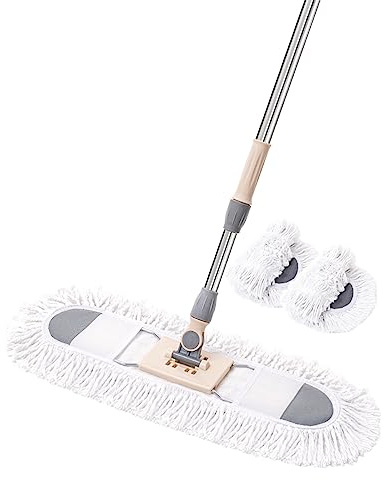 60cm Breit Groß Wischmopp mit 85-140cm Teleskopstiel, Flacher Bodenwischer, Mikrofaser Mopp，Bodenreinigung für Zuhause，Ergonomisches und Wischen ohne Rückenschmerzen，für Bodenreinigung