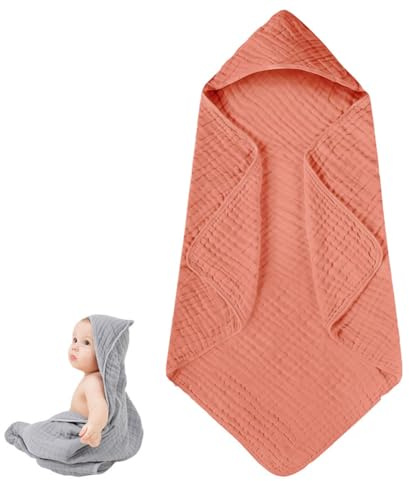 Asudaro Kapuzenbadetuch für Babys für Mädchen, Jungen-Weich,Absorbierend, Babyhandtuch mit Kapuze für Neugeborene, warm & weich Babyhandtuch mit Kapuze Baby Handtuch Kapuze(rot)