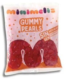 iChuches Bonbons Minimelis | Bonbons sans sucre - sans gluten - sans lactose | Sachet de 1 kg (perles fraise)
