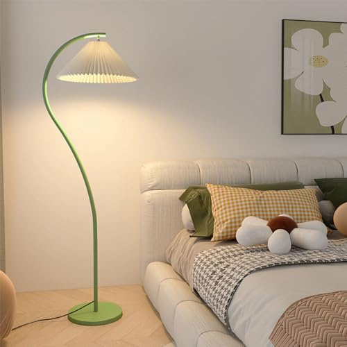 Moderne minimalistische Stehlampe, Plissee-Schirm, Stehlampen, rostfreies Eisen, vertikale Lampe, Fußschalter, Stehlicht, verdickter Sockel, hohe Lampen für Wohnzimmer, Schlafzimmer, Zimmer, Eckdekora