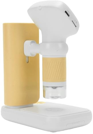 FTVOGUE Kids Microscope, 2 Inch IPS Screen 1920x1080P Resolution Handheld Digital Microscope with 8 Adjustable LEDs and Timer, for Ages 3 to 8 to Explore Indoors Outdoors