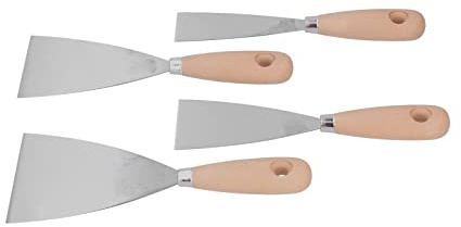 aqxreight 4 Pezzi Raschietti per Spatola in Acciaio Inox Coltello per Stuccare Strumento Raschietto in Metallo per Intonaco, i Manici per Raschiare Sono Resistenti all'imitazione, la qualità
