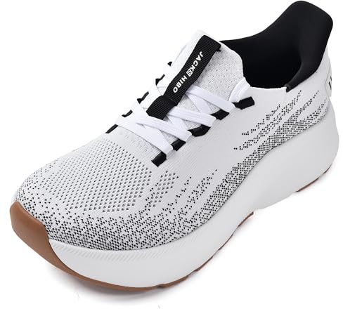 JACKSHIBO Slip in Women Hands Free Walking Shoes Wide Toe Box Arch Support with Metatarsal Pads Athletic Tennis Sneakers Slip on Breathable Plantar Fasciitis Orthopedic Thick Cushion Zero Drop Sole