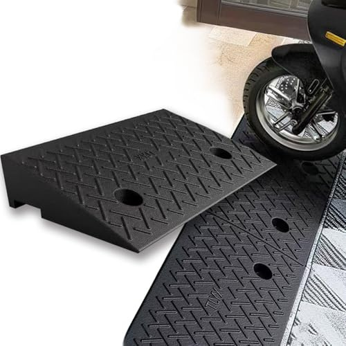 OPOLDBDMAC Rampa Per Cordolo In Gomma, Rampa Per Sedia A Rotelle Per Soglia Della Porta, Nera Rampa Cuneo Ausilio Di Salita Rampa Per Soglia Della Porta Per Moto Biciclette(50x32x6cm/20x12.5x2.4in)