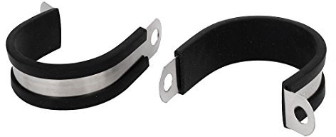 sourcing map 2stk EPDM Gummi Gefüttert P Klemme Wasserschlauch Schlauchklemme Halter 40mm Dmr de