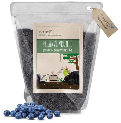 DIMIKRO Pflanzenkohle - fein gemahlen - mit Effektiven Mikroorganismen - für Terra Preta Schwarzerde und als Kompoststarter (5 l)