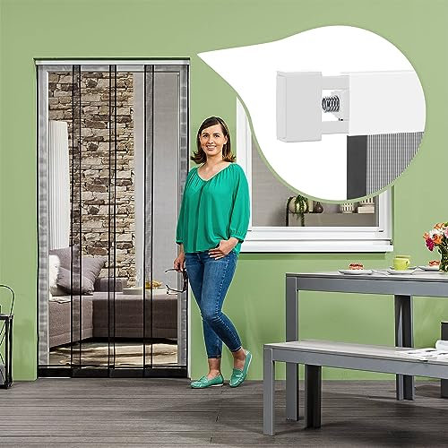empasa Klemm-Lamellenvorhang 'COMFORT' Fliegenvorhang Fliegengitter Balkontür Insektenschutzvorhang, ohne Bohren oder Kleben, zum Klemmen, zuschneidbar, verschiedene Größen als Selbstbausatz