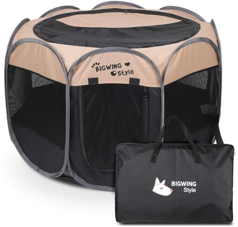 Welpenauslauf,Laufstall Hund Faltbar für Hunde Katzen Welpen Indoor Outdoor | Welpenlaufstall Stoff, Hundebox Faltbar, Hundelaufstall für Wohnung, Gehege für Kleintiere Kaninchen für Reisen Camping