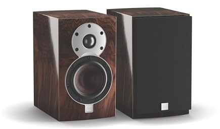 DALI MENUET SE – Special Edition Regallautsprecher Paar mit Wild Walnut Finish, Premium-Weiche & Glasfaser-Schwingspule – Kompakte HiFi Lautsprecher