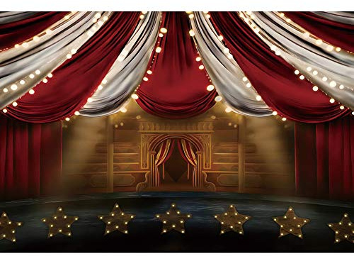 Renaiss 3x2m Cirque La Photographie Toile de Fond Carnaval Spectacle de théâtre Tente Antécédents Nuit de Carnaval Décorations de fête Douche de bébé Séance de Portrait Accessoires Photo