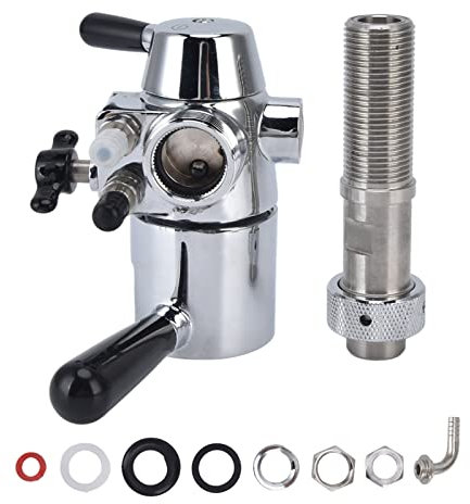 Tissting Abfüllset für Bierflaschen, 304 Edelstahl mit Abnehmbarem Clip Verschluss, CO2 Bierbrauset für Kurzhals Kronkorkenflaschen mit Einem Durchmesser von 26,5mm/1 Zoll