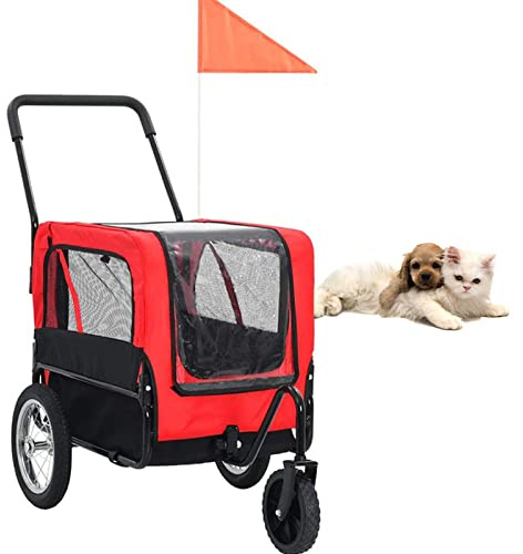 Kleiner und mittelgroßer 3-Rad-Haustier-Kinderwagen für Katzen und Hunde aus 600D-Oxford-Gewebe ist abnehmbar und für Haustiere mit einem Gewicht von bis zu 44 Pfund geeignet