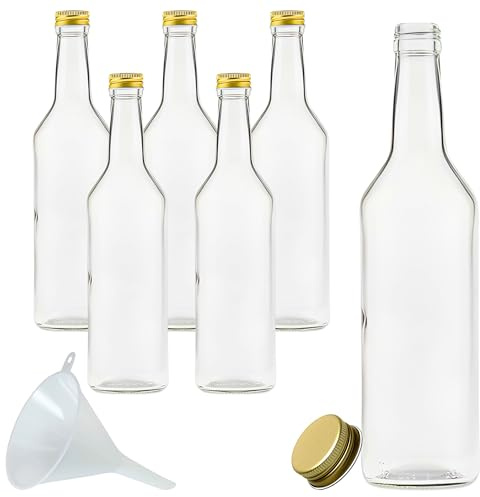 mikken 6 Glasflaschen 500 ml Likörflasche zum befüllen + 1 Trichter
