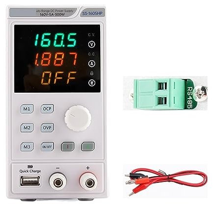 DELURA DC power supply Laboratory DC Power Supply Unit Adjustable 4 Digit Mini Lab Bench Power Supply Source Memory Function Voltage Regulator Multi protection (Color : SS-1605HP)