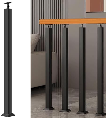 Geländer Innen Außen Treppengeländer Pfosten Balkon Quadratische Treppe Baluster Pfosten 4 Stück, Kippbare Vertikale Säule Metall Eisen Treppe Geländer Spindeln Für Interne Externe Villa Hof Eingang B