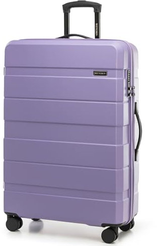 WITTCHEN Valigia da viaggio grande trolley valigia grande valigia check-in guscio rigido in ABS con 4 ruote piroettanti chiusura a combinazione maniglia telescopica Comodo Line viola