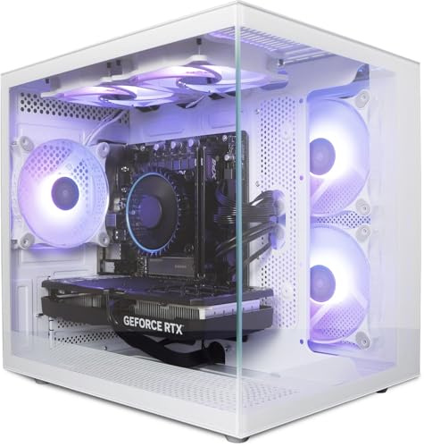 ionz Gaming Desktop PC, Intel i5-12400F CPU, RTX 4060 GPU, 16GB RAM, 500W 80+ PSU, 1TB SSD, Windows 11, White KZ-900