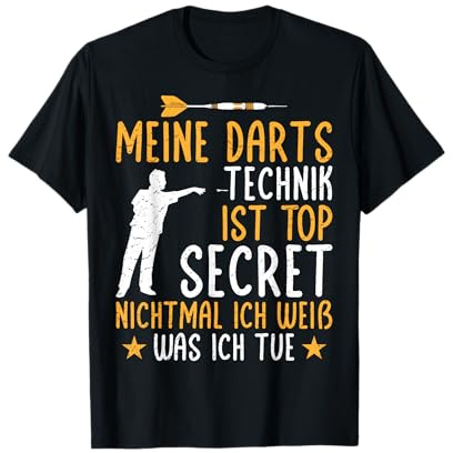 Lustiges Dart Spieler Meine Darts Technik Ist Top Secret T-Shirt