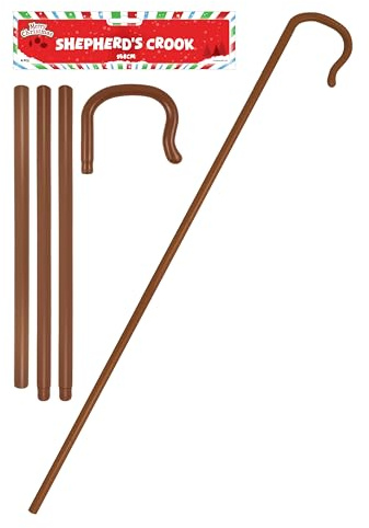 Henbrandt 3 accesorios de 4 piezas de ladrón de pastor de 168 cm | 1,7 m de Navidad Joseph Natividad Jugar disfraz de Crook extensible personal pastora bastón posadero unisex accesorios de disfraces