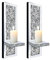 SERENA'S ® Elegant Silver Mirrored Candle Sconce with Scattered Diamond Accents – Wall-Mounted Glittering Decorative Candle Holder for Living Room, Bedroom, or Dining Room Home Decor- set of 2