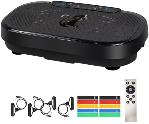 Vibration Plate Exercise Machine, Lymphatic Drainage Machine for Weight Loss, Full Body Vibrating Plate for Lymphatic Drainage, 999 Adjustable Speeds with Bluetooth & Remote, Max User Weight 500lbs