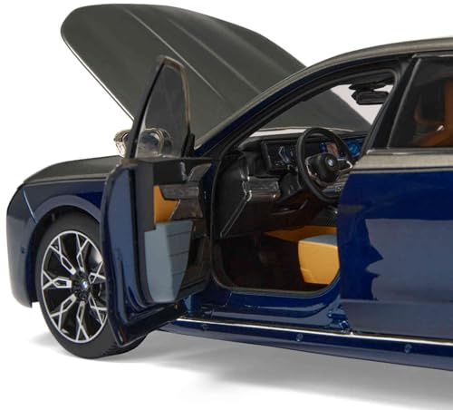BMW Miniatur i7 Modellauto 1:18 Diecast Türen zum Öffnen Sammlermodell Limited oxidgrau I tansanitblau