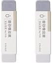 2-Pcs Grey Matte Ink Erasers - Pen-Style Design for Ballpoint and Fountain Pens, Frosted Non-Abrasive Office and School Supplies