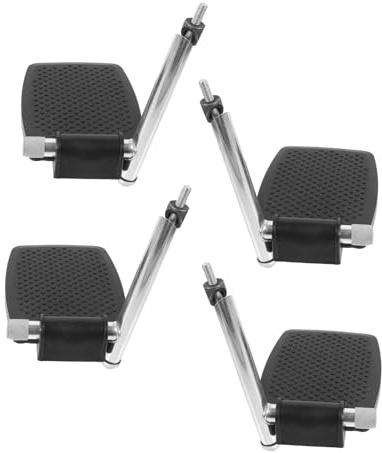 OUNONA 2paar Fußstütze Für Rollstühle Schwenkbar Und Zusammenklappbar Mit Metallpedalstütze Und Verdicktem Kunststoff Passend Für Rollstühle Und Transportstühle Inklusive Fersenschlaufen