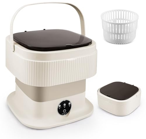 HIUYRFS Mini machine à laver de camping, 11 l, 2 kg, pliable, avec essoreuse, nettoyage en profondeur des sous-vêtements, vêtements de bébé