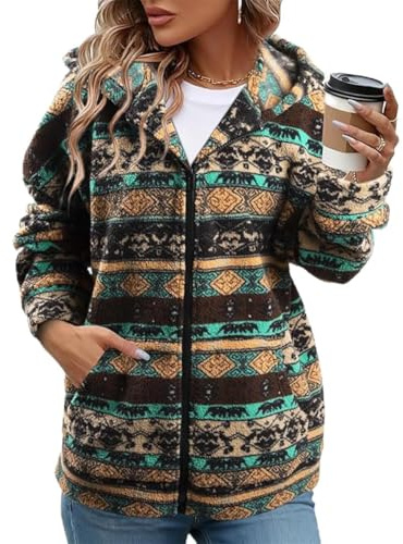 SCHOOLMOON Cappotto Donna Invernale Con Cappuccio Peluche Giacca Manica Lunga In Pile Teddy Felpe Caldo Oversize Hoodie Con Tasche(Marrone,XXL)