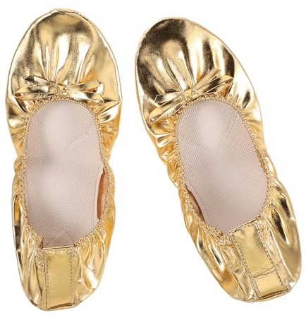 UPKOCH Chaussures De Danse Femme Ballerines Souples DoréEs Semelle ÉLastique pour Ballet Danse du Ventre Et Yoga LéGer Et Confortable