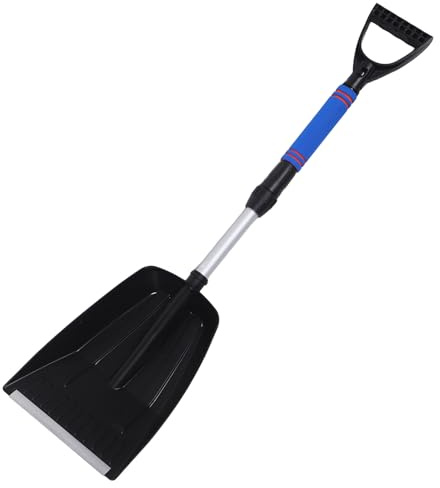 Yardenfun Pala da Neve Regolabile Telescopica Pieghevole con Raschietto Antigelo Smontabile, Accessorio per Rimozione Neve e Ghiaccio Veicoli, per Camion, Suv, Campeggio e Emergenze